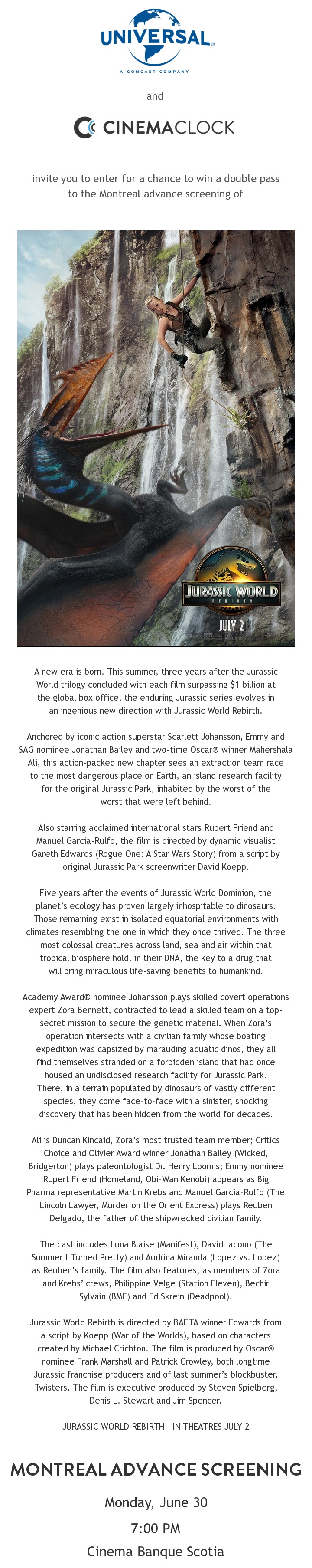 Promotion: Jurassic World Rebirth