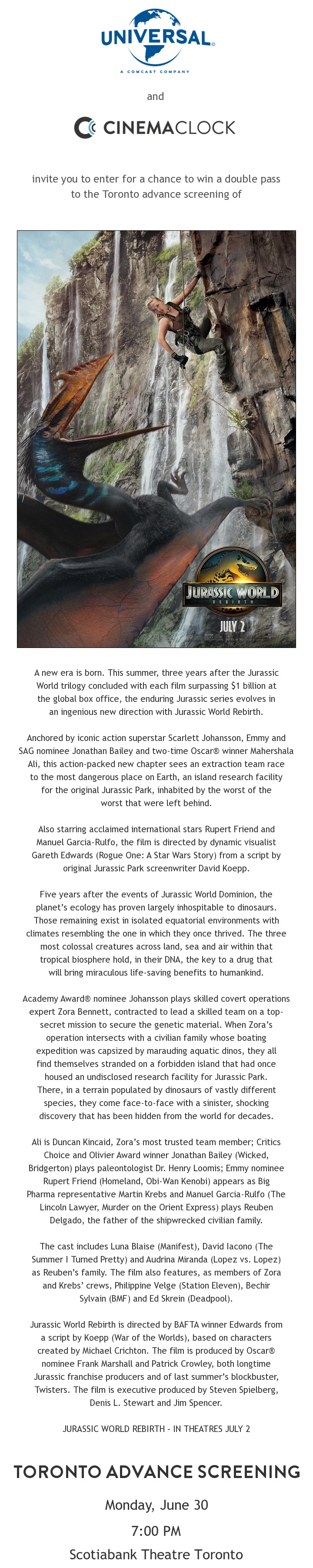Promotion: Jurassic World Rebirth