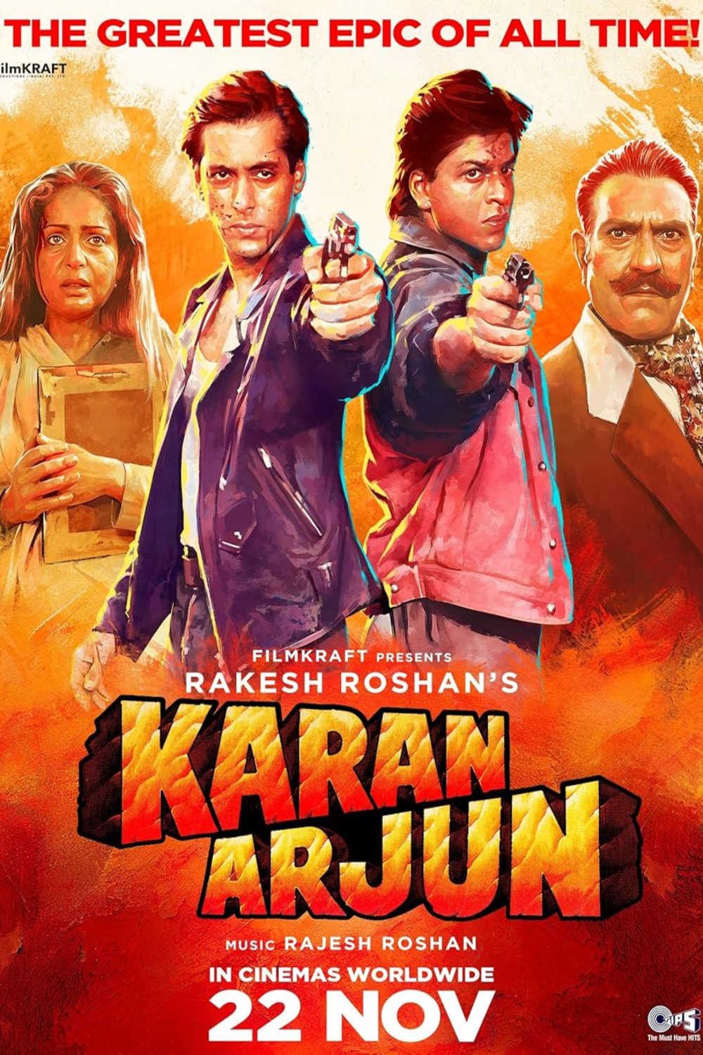 Hindi poster of the movie Karan Arjun