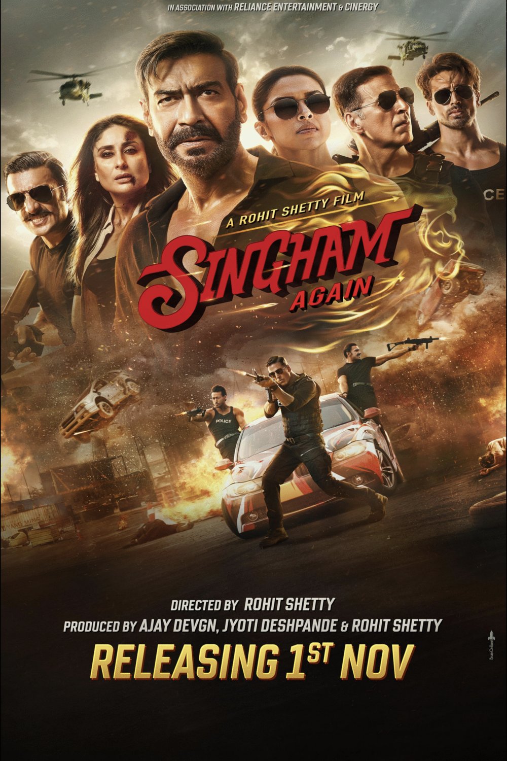 Hindi poster of the movie Singham Again