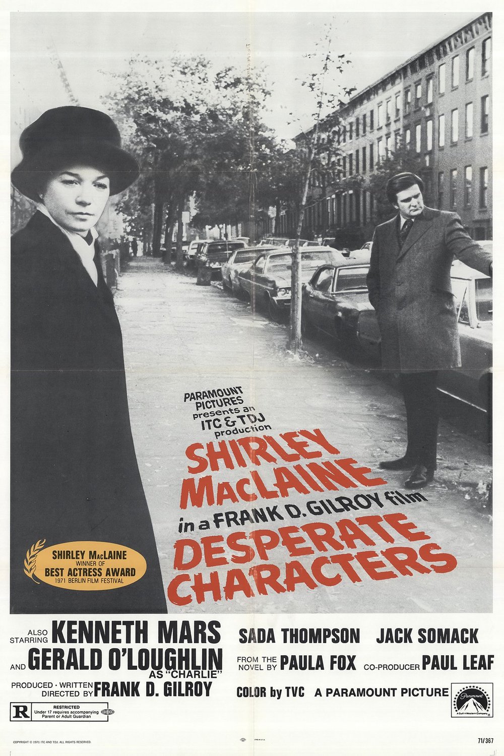 L'affiche du film Desperate Characters