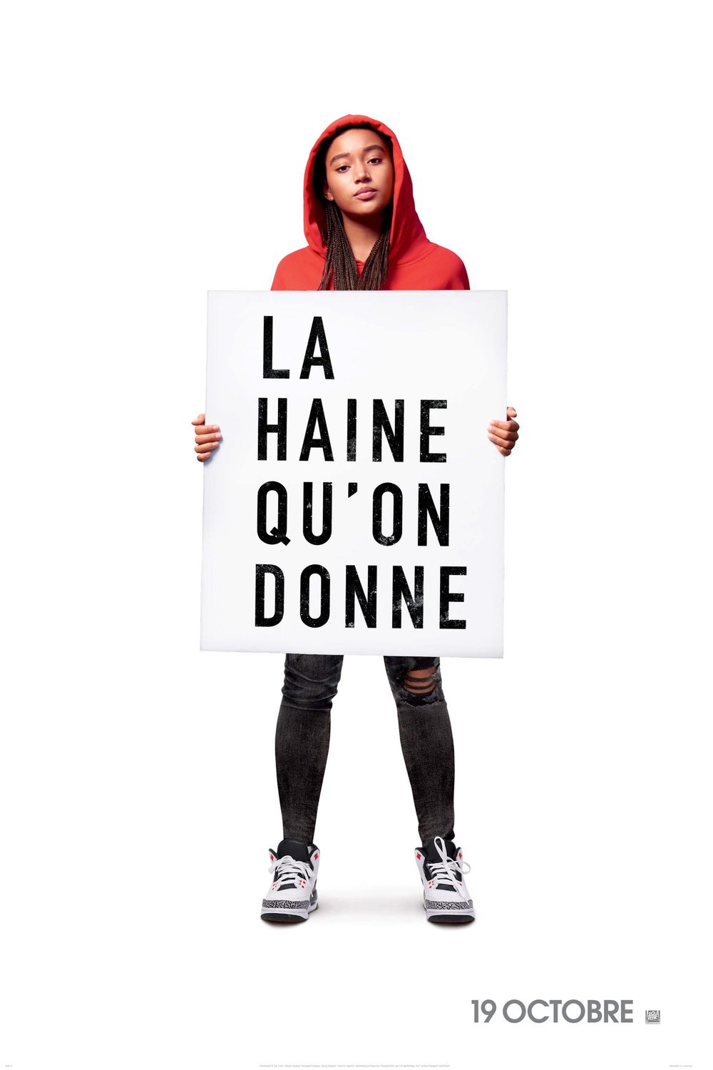 L'affiche du film La Haine qu'on donne