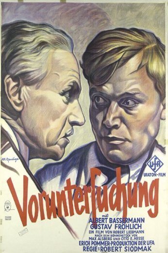 German poster of the movie Voruntersuchung