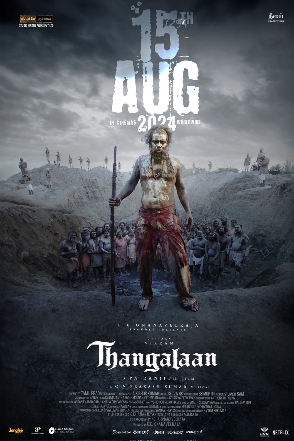 L'affiche originale du film Thangalaan en Tamoul