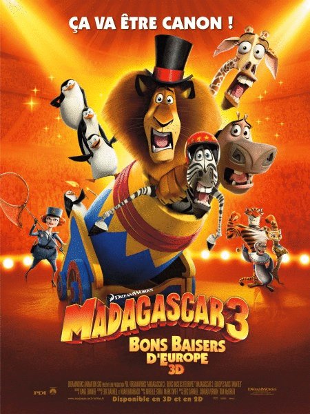 L'affiche du film Madagascar 3: Bons baisers d'Europe