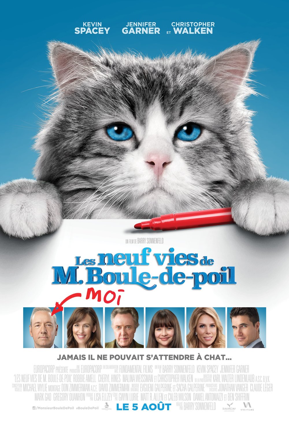 L'affiche du film Les Neuf vies de M. Boule-de-poil